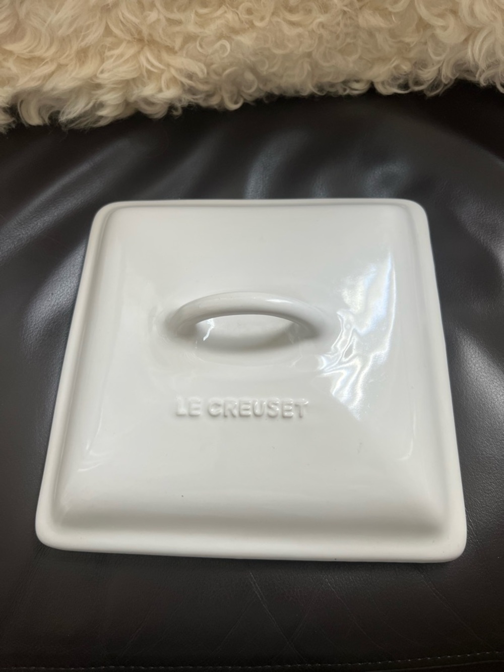 Le Creuset White Stoneware Casserole Lid Only